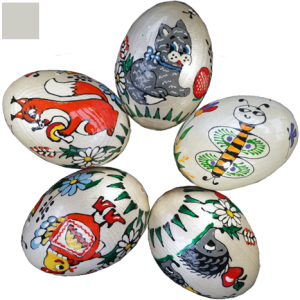 Pysanky blanc métal motif animal