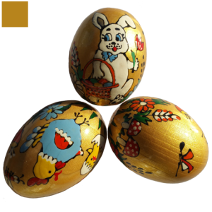 Pysanky doré métal motif animal