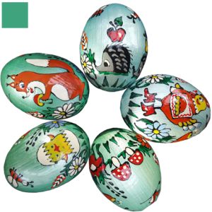 pysanky vert métal motif animal