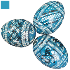 Pysanky bleu motifs damiers