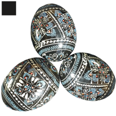 Pysanky noir motifs damiers