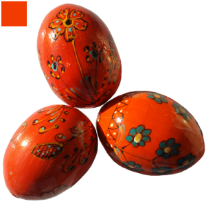 Pysanky orange motif fleurs