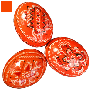 Pysanky orange motifs géométriques