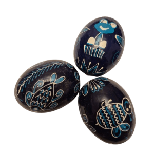 Pysanky bleu motif animal