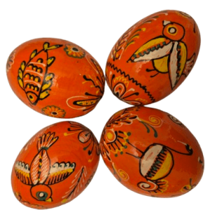 Pysanky orange motif animal