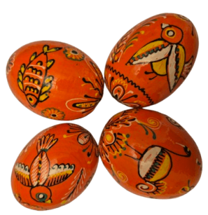 Pysanky orange motif animal