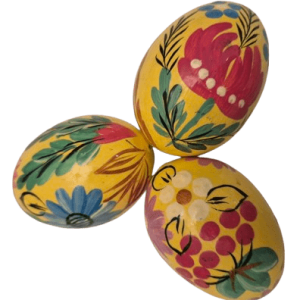 Pysanky jaune motif fleur