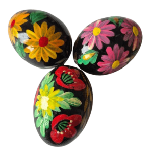 Pysanky noir motif fleur