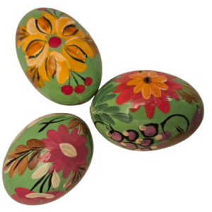 Pysanky vert - motif fleur