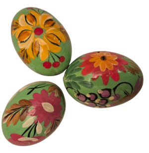 Pysanky vert - motif fleur