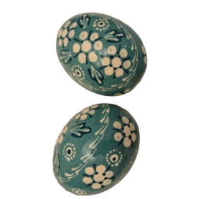 Pysanky vert motif petites fleurs